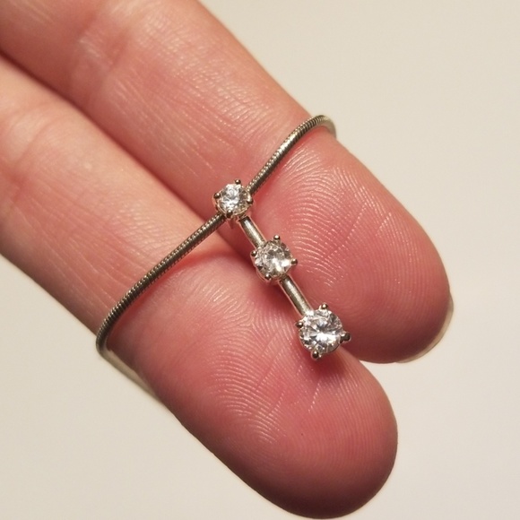 Claire's CZ 3 Stone Necklace - Picture 1 of 4